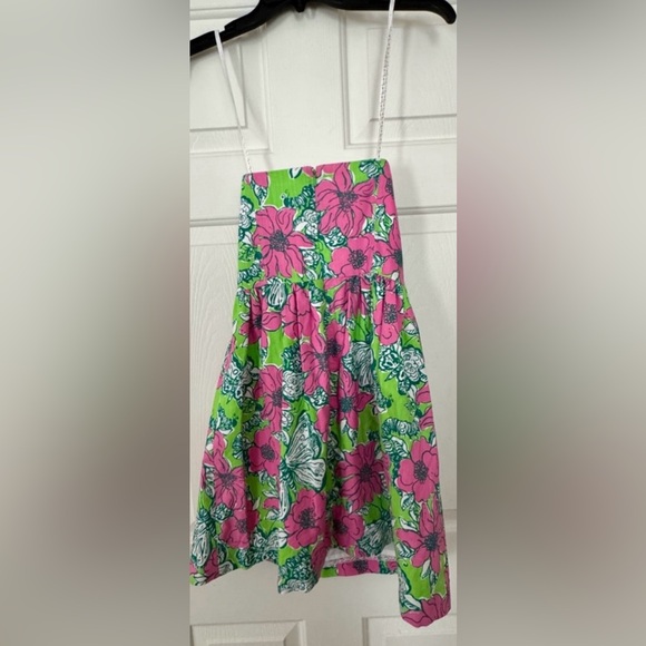Lilly Pulitzer Strapless Dress - Green and Pink Floral - Picture 2 of 10